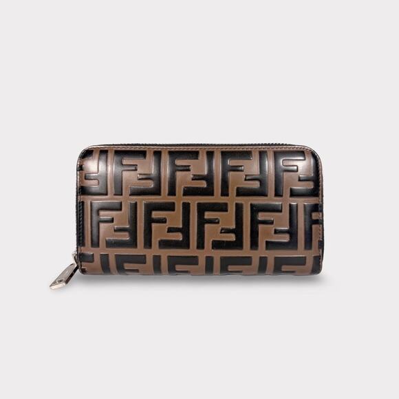 Fendi Monogram FF Leather Zip Around Wallet - Picture 1 of 11